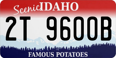 ID license plate 2T9600B