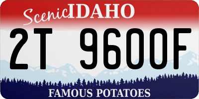 ID license plate 2T9600F