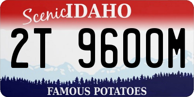 ID license plate 2T9600M