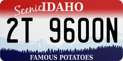 ID license plate 2T9600N