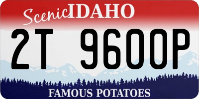 ID license plate 2T9600P