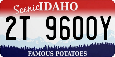 ID license plate 2T9600Y