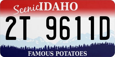 ID license plate 2T9611D