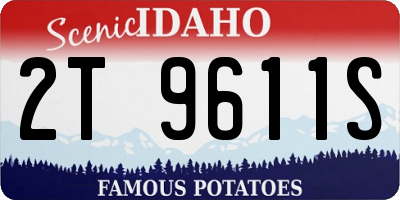 ID license plate 2T9611S
