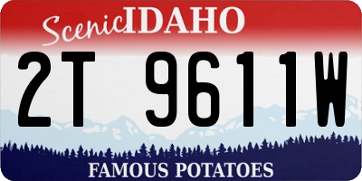 ID license plate 2T9611W