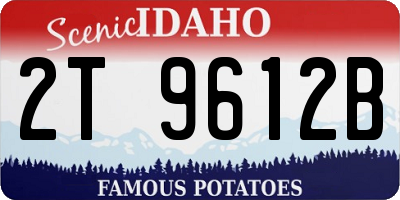 ID license plate 2T9612B