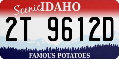 ID license plate 2T9612D