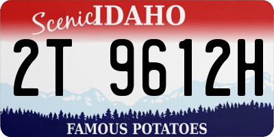 ID license plate 2T9612H