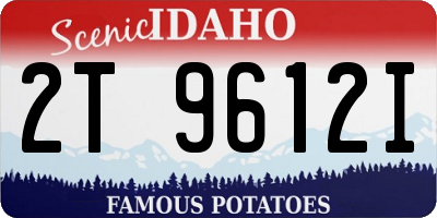 ID license plate 2T9612I