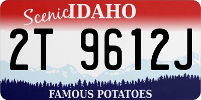 ID license plate 2T9612J