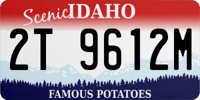 ID license plate 2T9612M