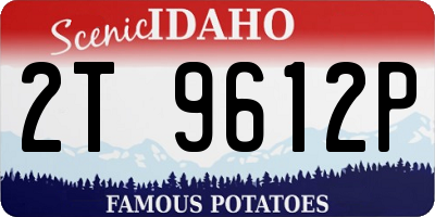 ID license plate 2T9612P