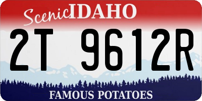 ID license plate 2T9612R