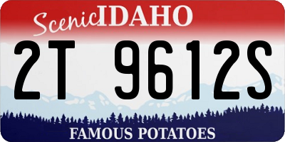 ID license plate 2T9612S