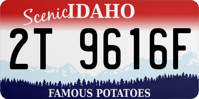 ID license plate 2T9616F