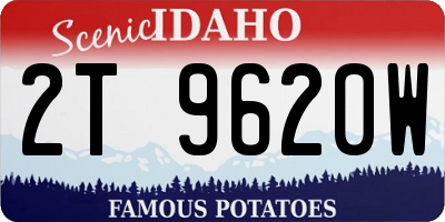 ID license plate 2T9620W