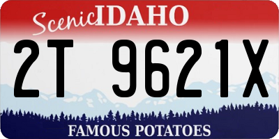 ID license plate 2T9621X