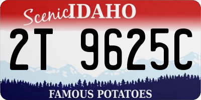 ID license plate 2T9625C