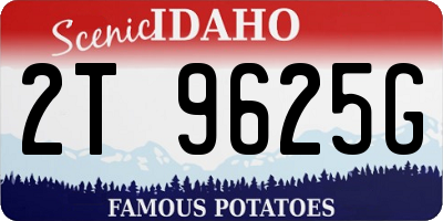 ID license plate 2T9625G