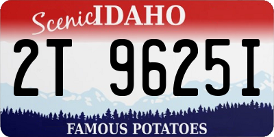 ID license plate 2T9625I