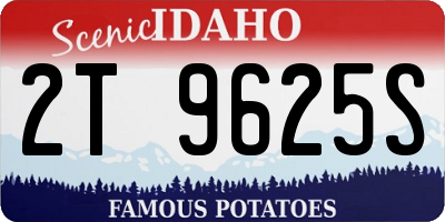 ID license plate 2T9625S
