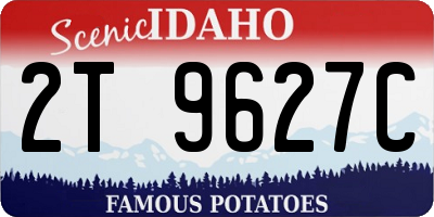 ID license plate 2T9627C