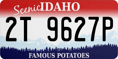 ID license plate 2T9627P
