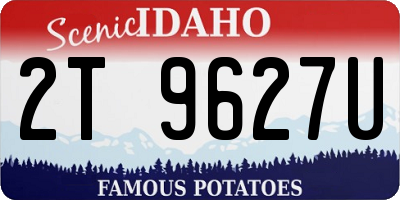 ID license plate 2T9627U