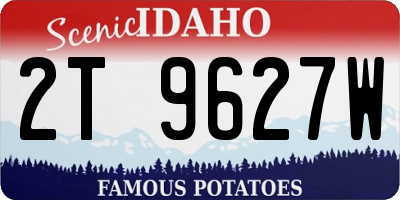 ID license plate 2T9627W