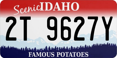 ID license plate 2T9627Y