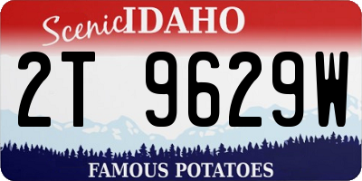 ID license plate 2T9629W