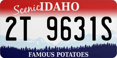 ID license plate 2T9631S