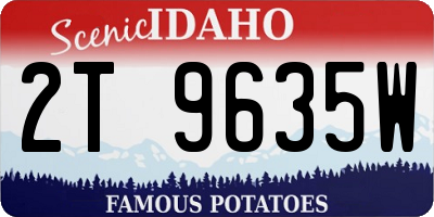 ID license plate 2T9635W