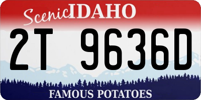 ID license plate 2T9636D