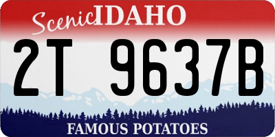 ID license plate 2T9637B