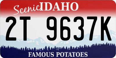 ID license plate 2T9637K