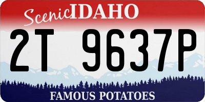 ID license plate 2T9637P