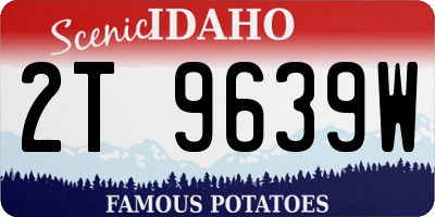 ID license plate 2T9639W