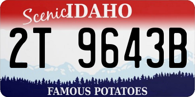 ID license plate 2T9643B