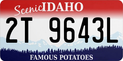 ID license plate 2T9643L