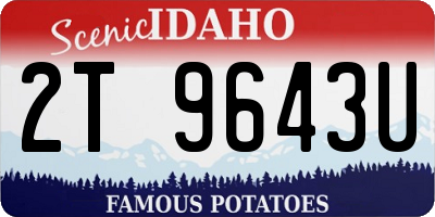 ID license plate 2T9643U