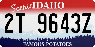 ID license plate 2T9643Z