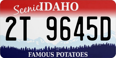 ID license plate 2T9645D