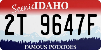 ID license plate 2T9647F