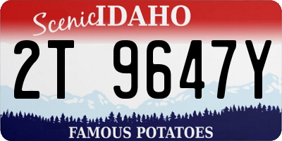 ID license plate 2T9647Y