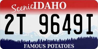 ID license plate 2T9649I