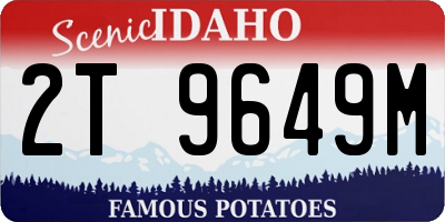 ID license plate 2T9649M