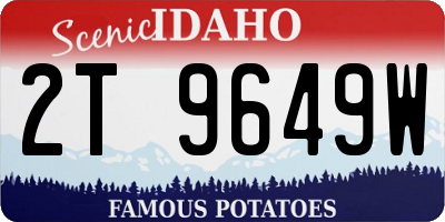 ID license plate 2T9649W