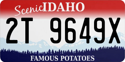 ID license plate 2T9649X