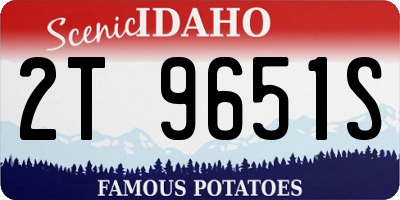 ID license plate 2T9651S